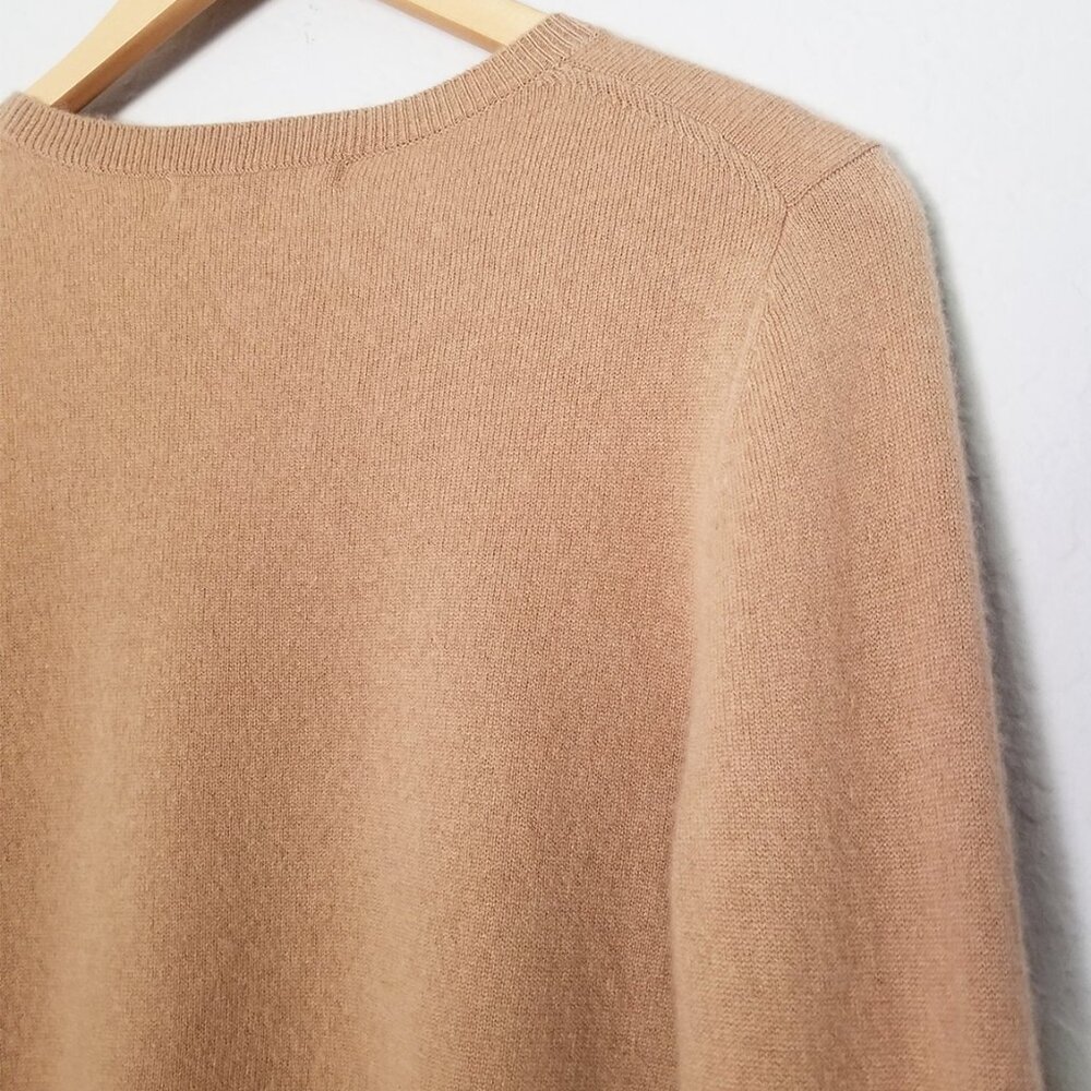 Quince 100% Mongolian Cashmere Crewneck Sweater S Camel Tan Soft Cozy $128 Basic - Picture 13 of 14
